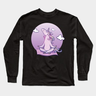 unicorn yoga meditation gift shirt Long Sleeve T-Shirt